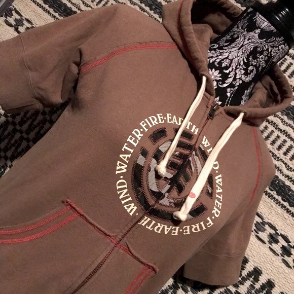 Vintage 1990’s Element Short Sleeve Zip Up Hoodie, Printing and Appliqué S/M - Picture 2 of 11